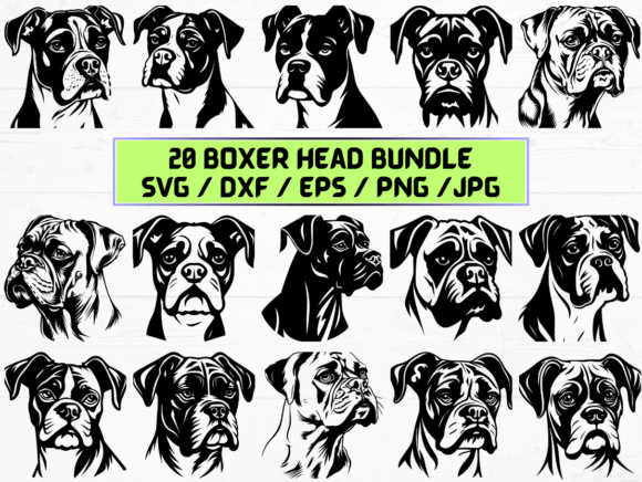 Boxer Head SVG Bundle