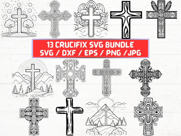 Cross Crucifix SVG, DXF, EPS, JPG, PNG: A Digital Asset for Various Uses