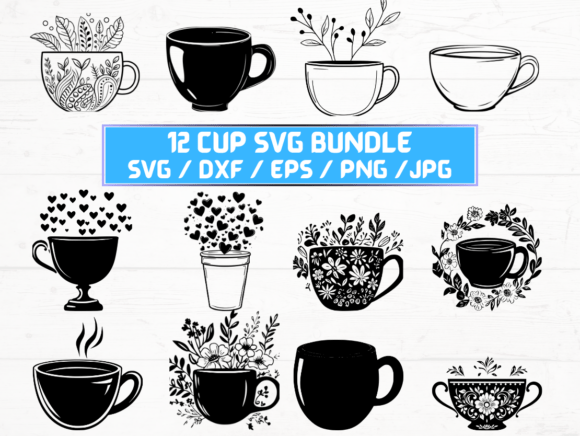 Cup Silhouette SVG Pack for Creative Projects