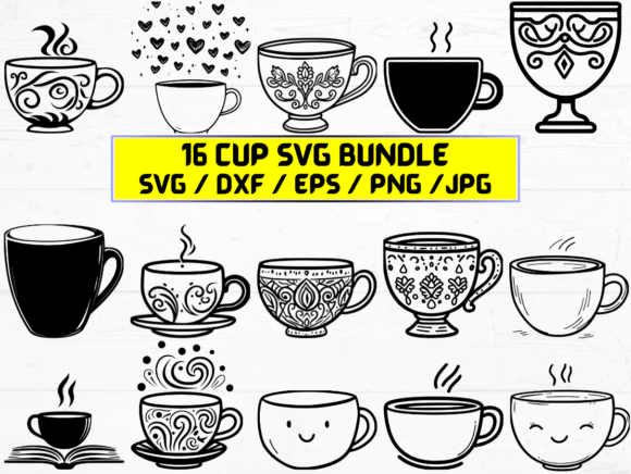 Cup SVG, DXF, EPS, JPG, and PNG Files: A Versatile Digital Asset for Designers and Creators