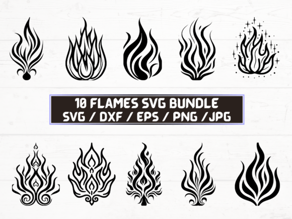 Flames Laser Cut Font