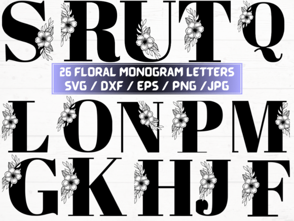 Floral Monogram Letter Laser Cut