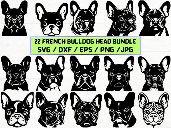 French Bulldog Head Laser Cut Designs