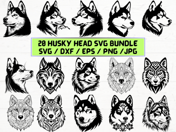 Husky Head SVG Bundle for Creative and Practical Projects