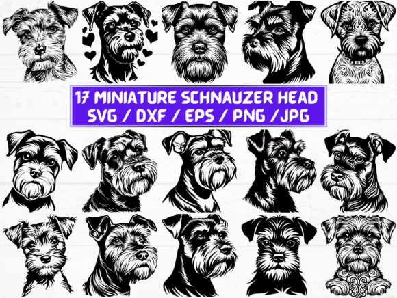 Miniature Schnauzer Head Laser Cut: A Digital Asset for Creative and Professional Use