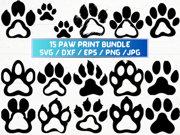 Paw Print Silhouette SVG Files for Creative Projects