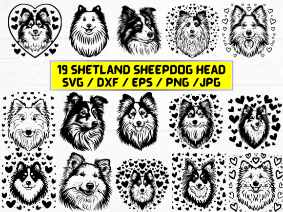 Shetland Sheepdog Head SVG for Creative Projects