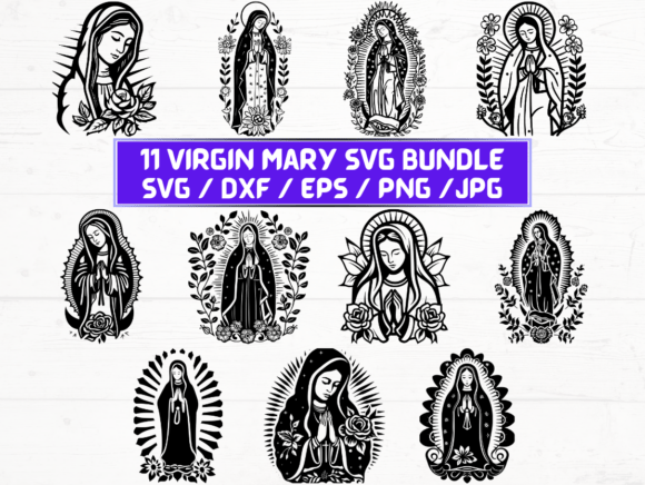 Virgin Mary SVG, DXF, EPS, JPG, PNG: Strategic Use for Design and Branding